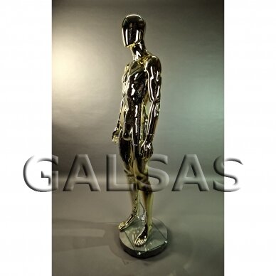 Manekenas vyriškas VYR-G4-GOLD - pilno ūgio,be  veido,dažytas aukso spalva.Plastikas.