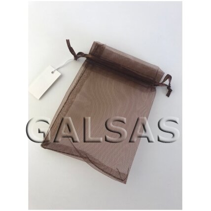 Brown Organza Gift Bags, 10 x 14 cm, Pack of 100 4