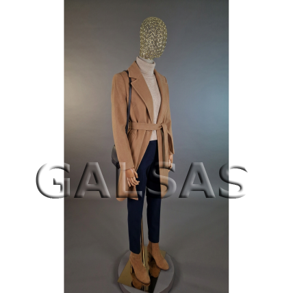 Linen Mannequin with Wooden Arms and a Gold Mesh Head - for Clothing, Exhibitions, and Stores 4