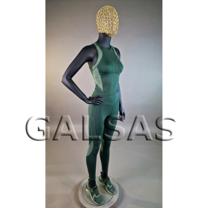 Female Full-Body Mannequin 6007-J-MAT-TINKL - matte black, with mesh head. Plastic. 6
