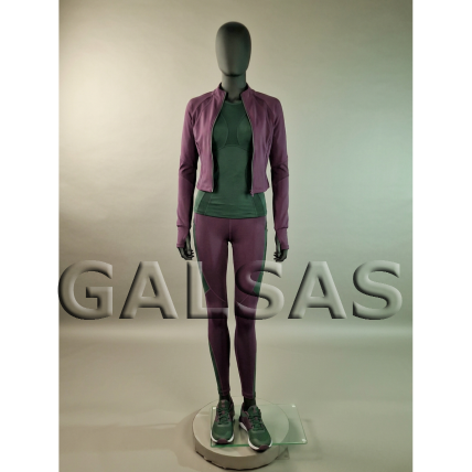 Female Full-Body Mannequin, Model BF6-J-MAT, Matte Black. Plastic. 3