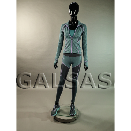 Female Full-Body Mannequin M1017D-J-BLIZG - full-body, glossy black. Plastic. 9