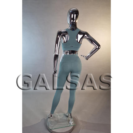 Silver Female Full-Body Mannequin, BF17-SILVER - full-body, featureless face. Plastic. 7