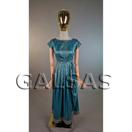 Female mannequin for clothing, stores, exhibitions - with wooden arms, linen-covered body, gold head - Model T65-Gold 8 Female mannequin for clothing, stores, exhibitions - with wooden arms, linen-covered body, gold head - Model T65-Gold 8