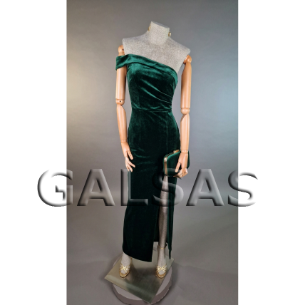 Mannequin T67 with wooden arms, covered in linen fabric, female full-body. Designed for displaying clothing in stores, sales areas, and exhibitions. 4