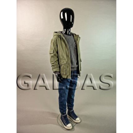 Child Full-Body Mannequin VAI-J-BLI-147 - featureless, glossy black. H-147 cm 5