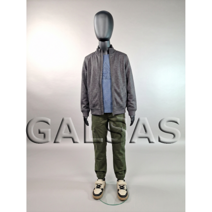 Child Full-Body Mannequin VAI-J-MAT, Featureless, Matte Black. H-147 cm 1 Child Full-Body Mannequin VAI-J-MAT, Featureless, Matte Black. H-147 cm 1
