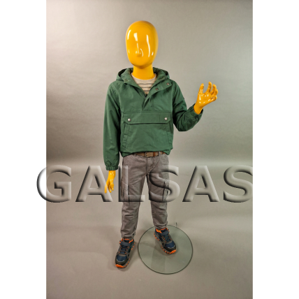 Child Full-Body Mannequin MAN-VAI-O, featureless, orange. 1