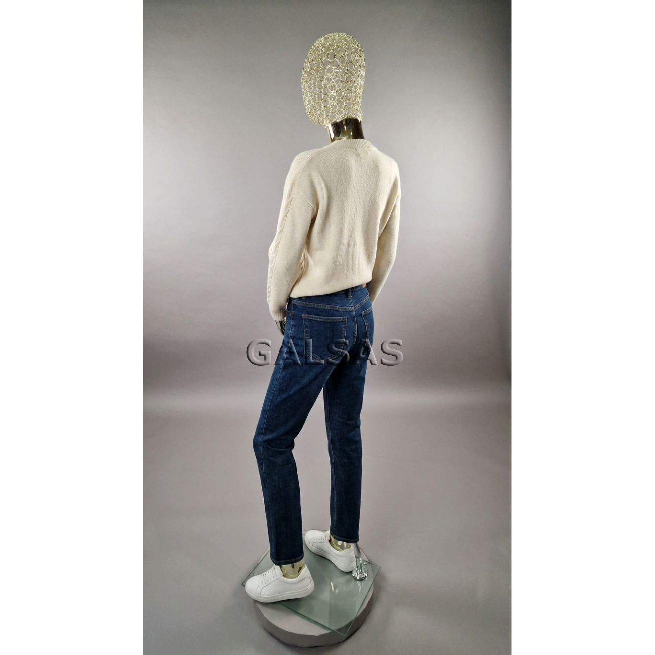 Gold Female Mannequin with an Original Metal Head - Model BF3-TIN-GOLD. Full-body. 9 Gold Female Mannequin with an Original Metal Head - Model BF3-TIN-GOLD. Full-body. 9