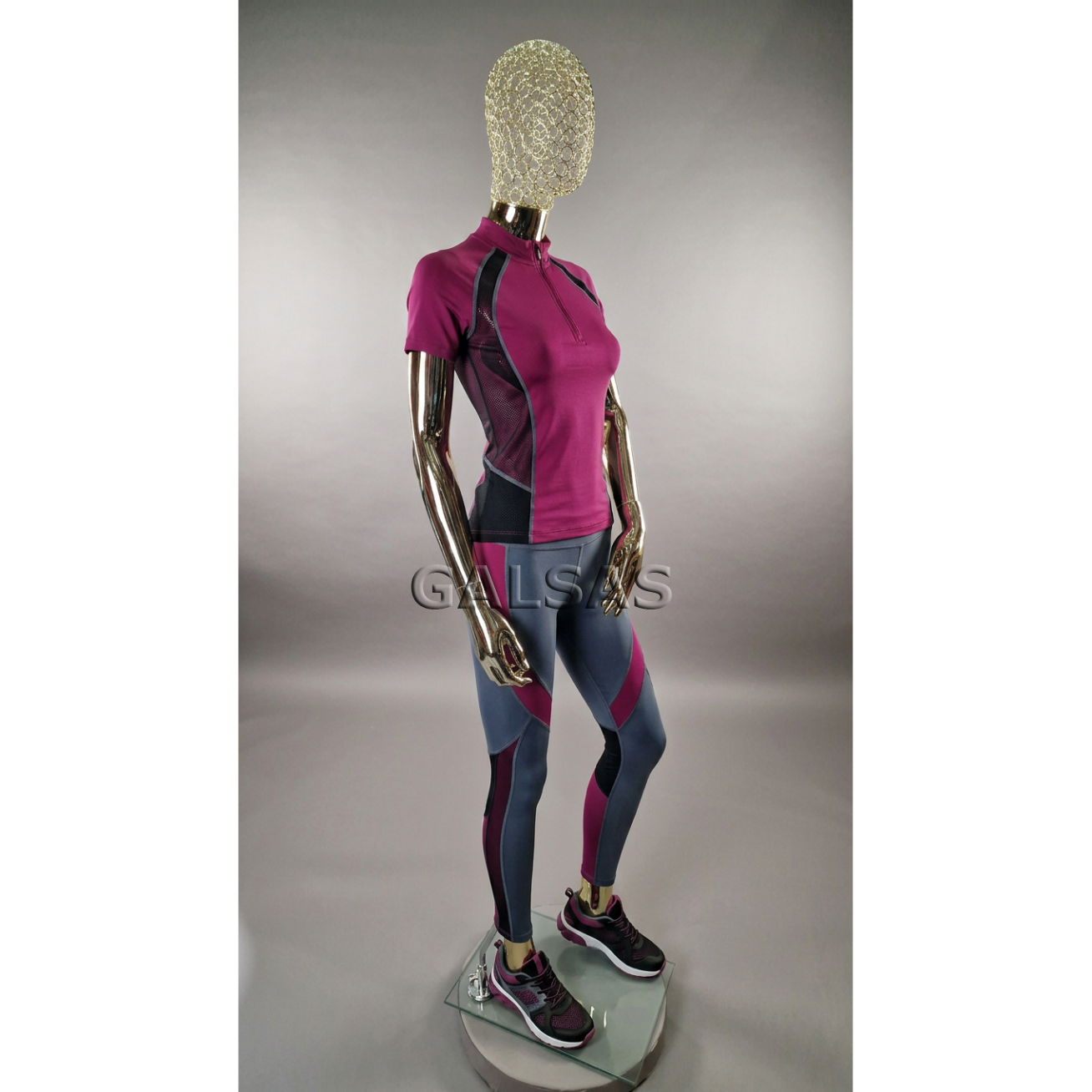 Gold Female Mannequin with an Original Metal Head - Model BF3-TIN-GOLD. Full-body. 13 Gold Female Mannequin with an Original Metal Head - Model BF3-TIN-GOLD. Full-body. 13