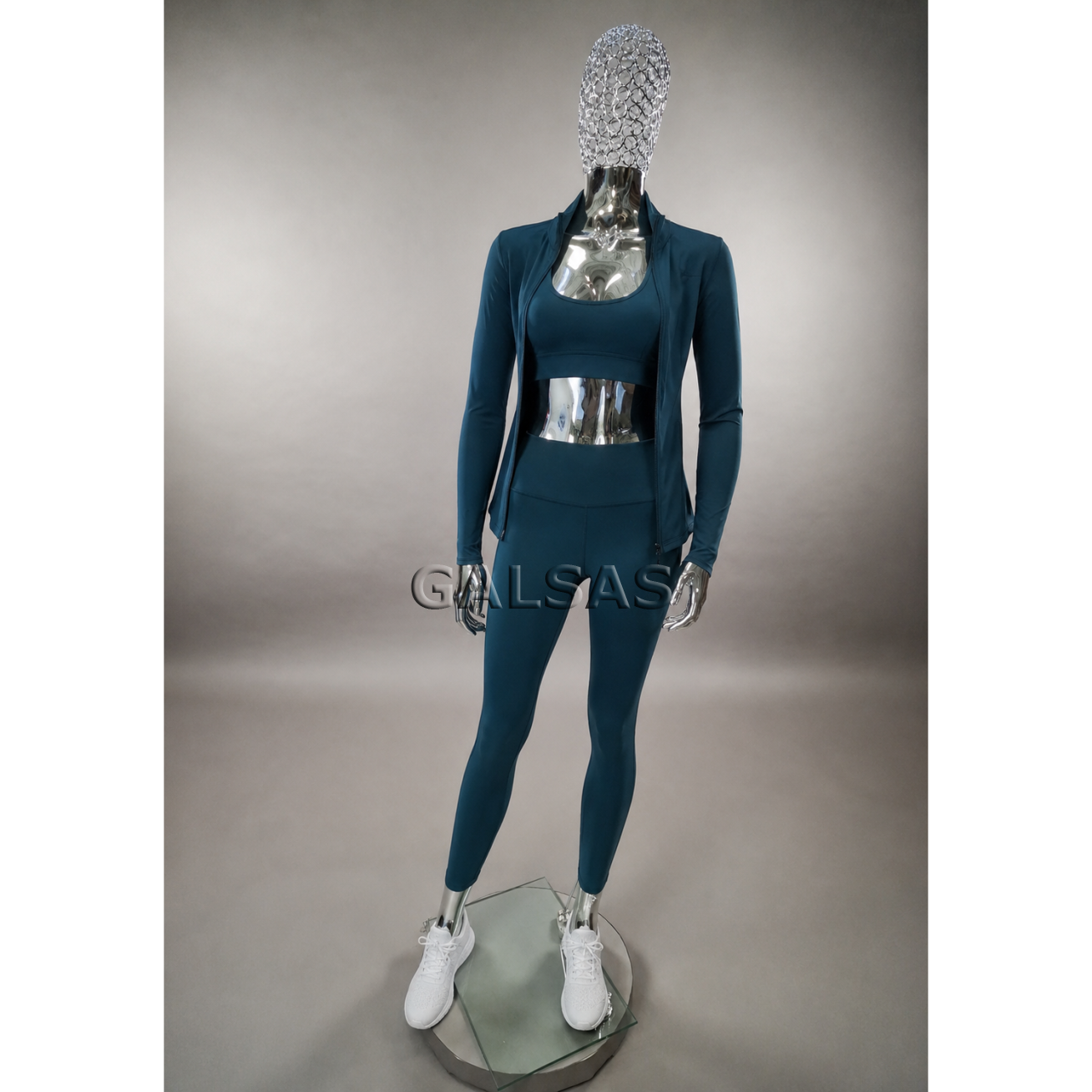 Mirror-Chrome Female Full-Body Mannequin with Woven Mesh Head - BF1-TINKL-SILVER 6
