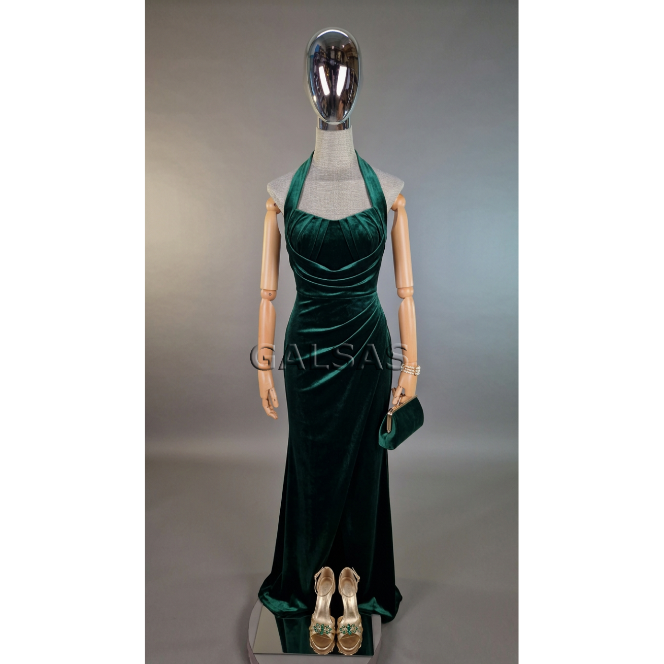 Female Mannequin with Wooden Arms, Linen Body and Silver-Colored Head - for Clothing, Stores and Exhibitions 11