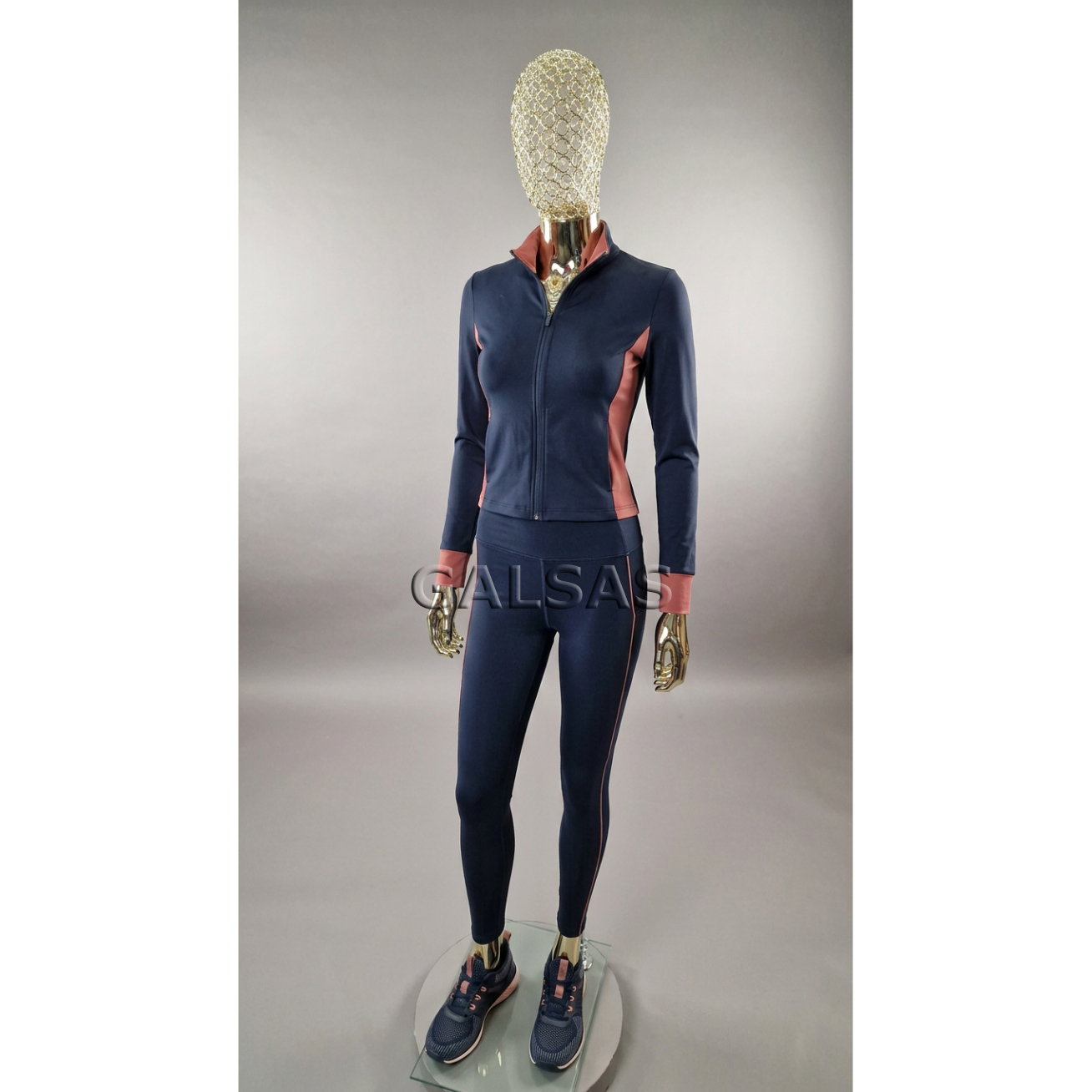 Gold Female Full-Body Mannequin with an Original Metal Head, Model BF2-TIN-GOLD. Plastic 8