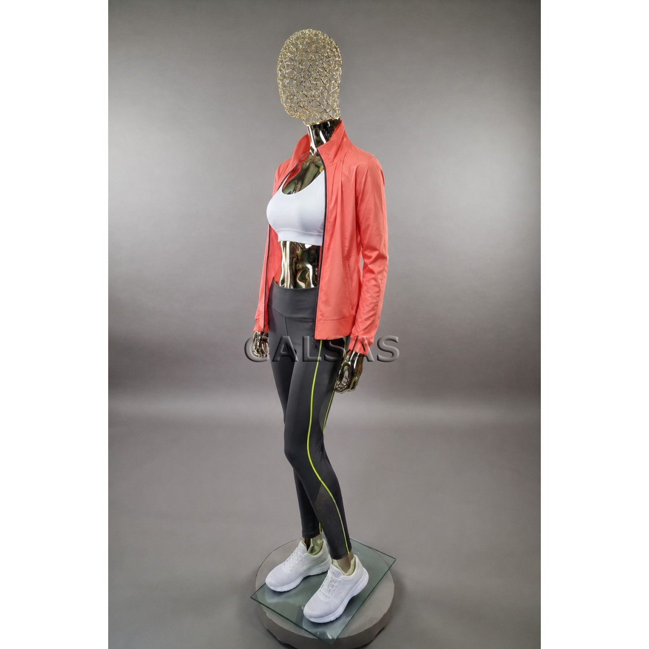 Gold Female Full-Body Mannequin with Elegant Mesh Head - Model BF1-TIN-GOLD. Full-body. Plastic 11