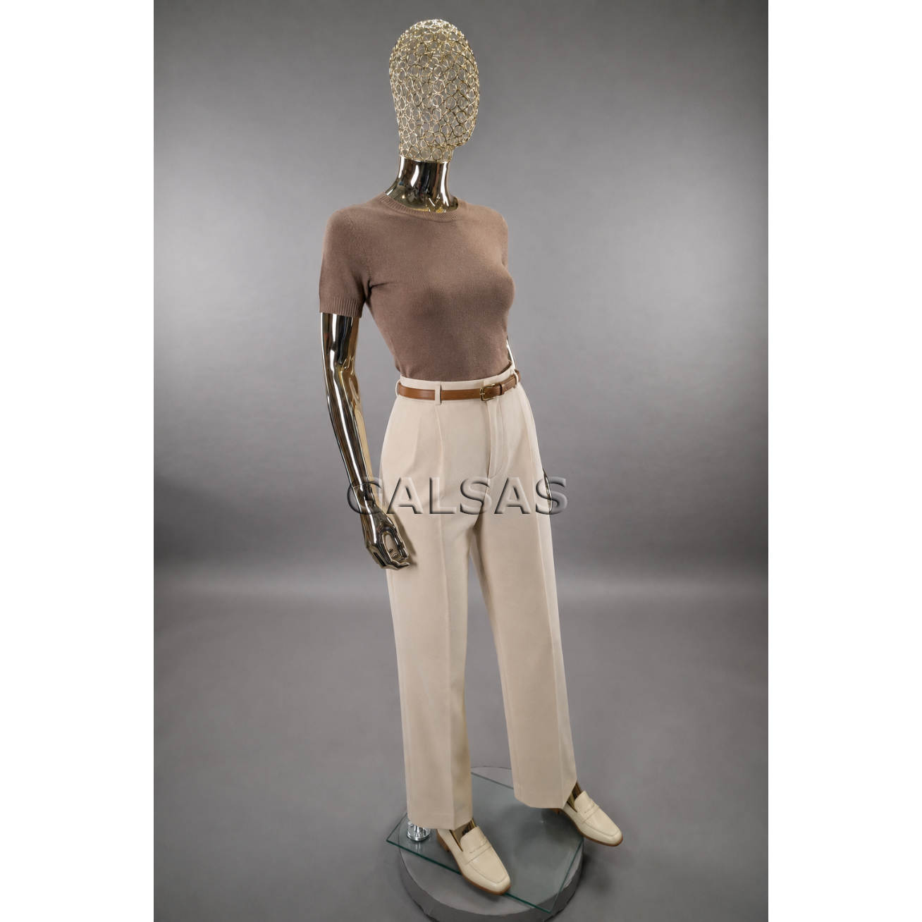 Gold Female Full-Body Mannequin with Elegant Mesh Head - Model BF1-TIN-GOLD. Full-body. Plastic 4 Gold Female Full-Body Mannequin with Elegant Mesh Head - Model BF1-TIN-GOLD. Full-body. Plastic 4