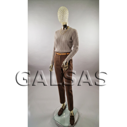 Gold Female Mannequin with an Original Metal Head - Model BF3-TIN-GOLD. Full-body. 4 Gold Female Mannequin with an Original Metal Head - Model BF3-TIN-GOLD. Full-body. 4