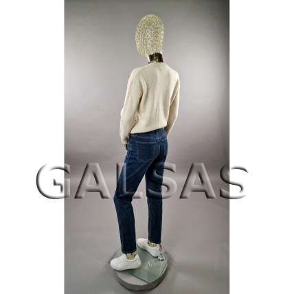 Gold Female Mannequin with an Original Metal Head - Model BF3-TIN-GOLD. Full-body. 9