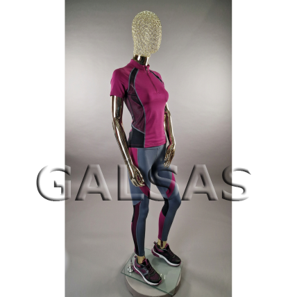 Gold Female Mannequin with an Original Metal Head - Model BF3-TIN-GOLD. Full-body. 13