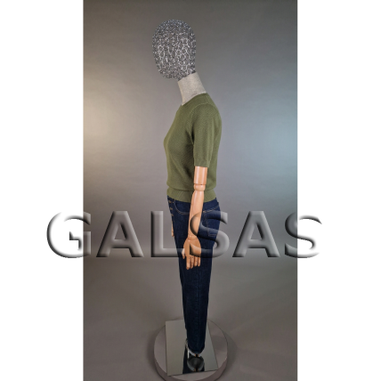 Linen Female Mannequin with Wooden Arms and a Silver Mesh Head - for Selling Clothing, Stores, Exhibitions 12