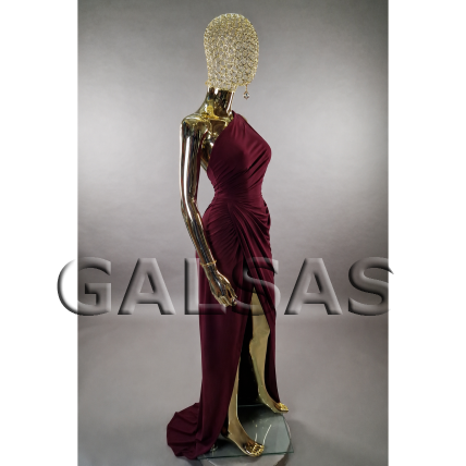 Gold Female Full-Body Mannequin with Elegant Mesh Head - Model BF1-TIN-GOLD. Full-body. Plastic 6