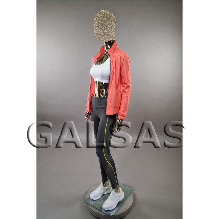 Gold Female Full-Body Mannequin with Elegant Mesh Head - Model BF1-TIN-GOLD. Full-body. Plastic 11