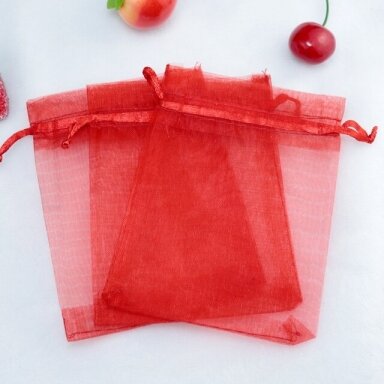 Red Organza Gift Bags, 7 x 9 cm, Pack of 100