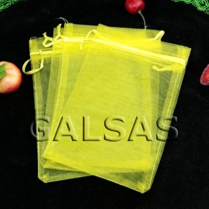 Yellow Organza Gift Bags, 5 x 7 cm, Pack of 100