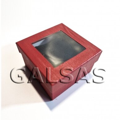 Dovanų dėžutė su langeliu 9 x 9 x 5 cm(h) - spalvota, popierinė, dviejų dalių - apyrankėms, juvelyrikai, papuošalams, bižuterijai. Pakuotė 6 vnt