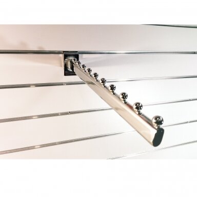 Slatwall Garment Hanger Rail, 10 Hanger Supports Slatwall Garment Hanger Rail, 10 Hanger Supports