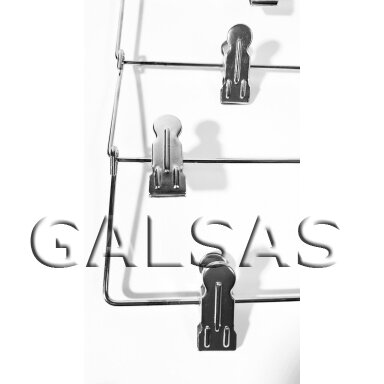 Metal hanger panel, 12 clips, chrome-plated