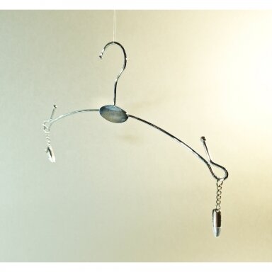 Clothes Hanger with Clips, Silver Metal. Length 280 mm Clothes Hanger with Clips, Silver Metal. Length 280 mm