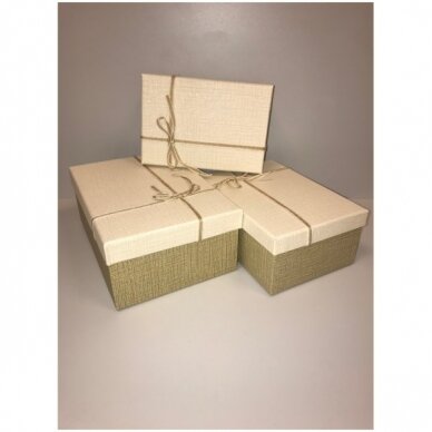 Dovanų dėžutė 16 x 23 x 9,5 cm (mod 2) -  popierinė, dvispalvė, dviejų dalių, 3 vnt komplektas
