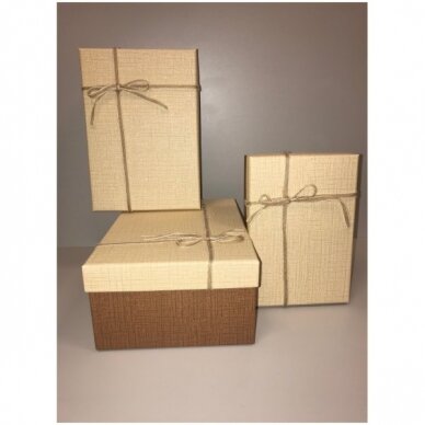 Dāvanu kastīte 16 x 23 x 9,5 cm (mod 3) - papīrs, divkrāsu, divdaļīgs, komplektā 3 gab