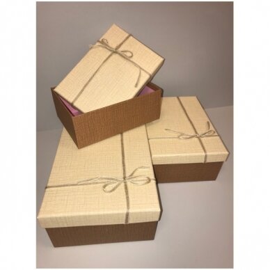 Popierinė dvispalvė dovanų dėžutė 16 x 23 x 9,5 cm (mod 3) - dviejų dalių, 3 vnt komplektas
