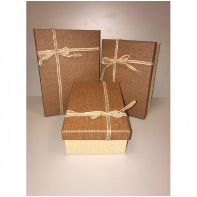 Dveju dalių dovanų dėžutė 16 x 23 x 9,5 cm (mod 4) -  popierinė, dvispalvė, 3 vnt komplektas