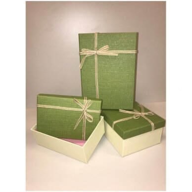 Dovanų dėžutė 16 x 23 x 9,5 cm (mod 5) -  popierinė, dvispalvė, dviejų dalių, 3 vnt komplektas