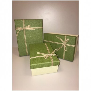 Dovanų dėžutė 16 x 23 x 9,5 cm (mod 5) -  popierinė, dvispalvė, dviejų dalių, 3 vnt komplektas