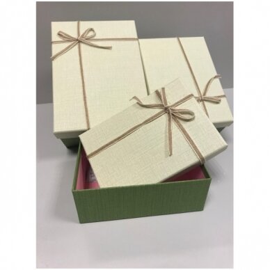 Dovanų dėžutė 16 x 23 x 9,5 cm (mod 6) -  popierinė, dvispalvė, dviejų dalių, 3 vnt komplektas