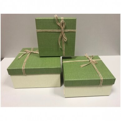 Dėžutė dovanoms - 18 x 18 x 9,5 cm (mod 5) -  popierinė, dvispalvė, dviejų dalių, 3 vnt komplektas