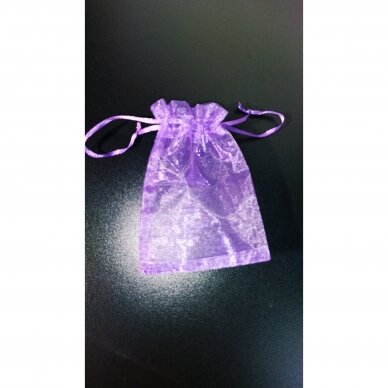 Papuošalų maišeliai - 7 x 9 cm, organza, šviesiai violetinė spalva,100 vnt