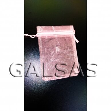 Papuošalų maišeliai - organza, rausva spalva, 7 x 9 cm - juvelyrikos, bižuterijos papuošalų pakavimui.
