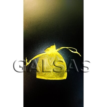 Papuošalų maišeliai - organza, "geltona citrina" spalva, 9 x 12 cm - juvelyrikos, bižuterijos papuošalų pakavimui. 2 Papuošalų maišeliai - organza, "geltona citrina" spalva, 9 x 12 cm - juvelyrikos, bižuterijos papuošalų pakavimui. 2