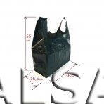 Pirkinių maišeliai su rankena - 36x55 cm, HDPE, 100 vnt. juodos spalvos