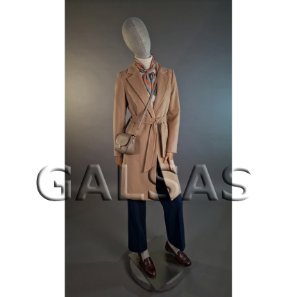 Full-Body Linen-Covered Female Mannequin with Wooden Arms. For Clothing Retail, Exhibitions, and Stores 6