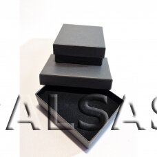 Spalvota dovanų dėžutė 5 x 8 x 2,2 cm(h) - popierinė, dviejų dalių - Matinė juoda spalva