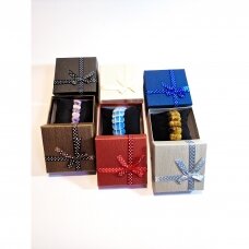 Dovanų dėžutė su kaspinu 9 x 9 x 5 cm(h) - 6 spalvų MIX'as