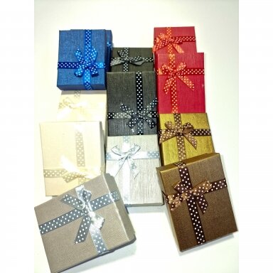 Mixed Color Paper Gift Boxes with Bow, 7 x 9 x 3 cm, Pack of 12 Mixed Color Paper Gift Boxes with Bow, 7 x 9 x 3 cm, Pack of 12