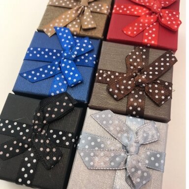 Paper Jewelry Gift Box with Ribbon, Mixed Color, 9 x 9 x 3 cm (h), Pack of 12 Paper Jewelry Gift Box with Ribbon, Mixed Color, 9 x 9 x 3 cm (h), Pack of 12