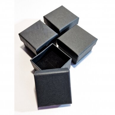 Popierinės dežutės dovanoms - 5 x 5 cm - matinė juoda spalva