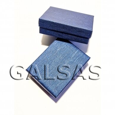 Dovanų dėžutė - popierinė - 5 x 8 x 2,2 cm(h) - Mėlyna spalva